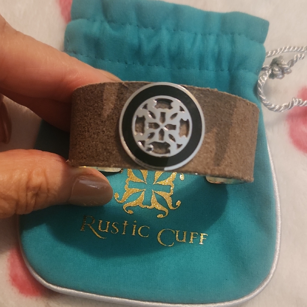 Rustic Cuff Camo Suede Bracelet with Silver Accent